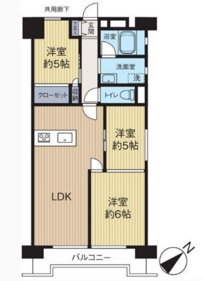 【間取り】 | コープ桜木町 | 角部屋の為、中部屋にも窓があります!!