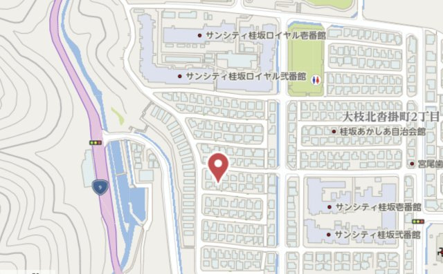京都市西京区大枝北沓掛町3丁目　新築戸建の地図