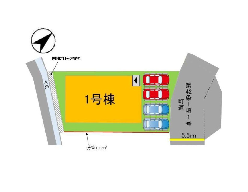 糟屋郡篠栗町和田4丁目第3-1棟（1号棟）の区画図|配置図