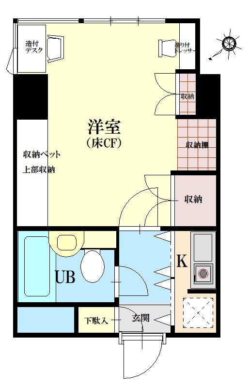 新宿区早稲田鶴巻町の賃貸マンションの間取り