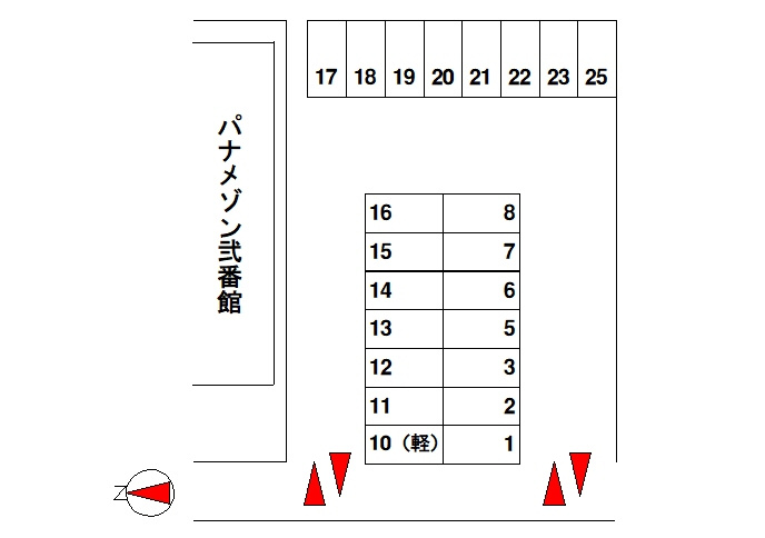 パナメゾン駐車場の区画図