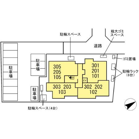 川崎市多摩区宿河原３丁目のアパートの区画図