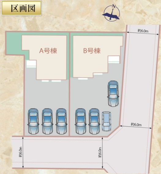 静岡市清水区蒲原東　全2棟　B号棟の区画図|B号棟