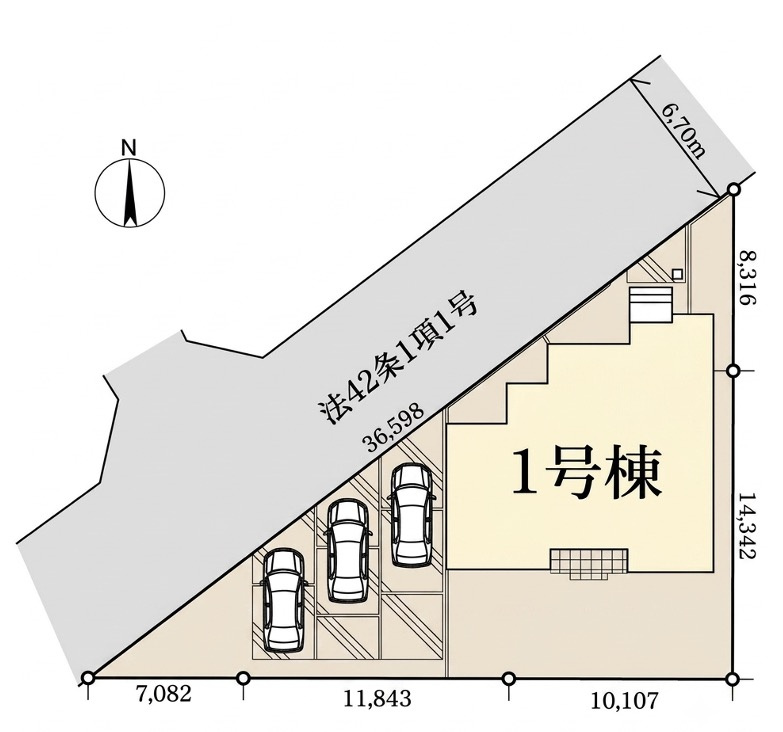[新築住宅] 行田市佐間 第8 全1棟の区画図