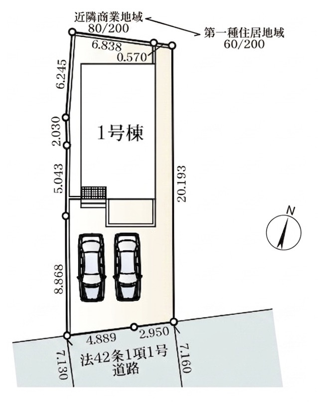 [新築住宅] 行田市桜町 第5 全1棟の区画図