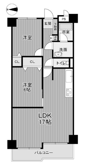 【間取り】 | サザンパークシティ城南 | 専有面積61.30㎡