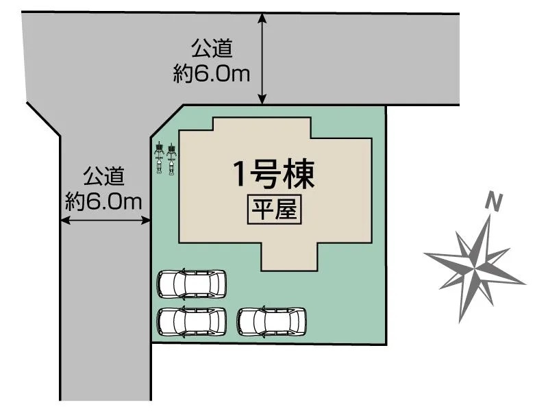 [新築住宅] 行田市富士見町2丁目 全1棟の区画図