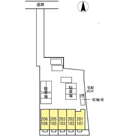 D-room西之島の駐車場