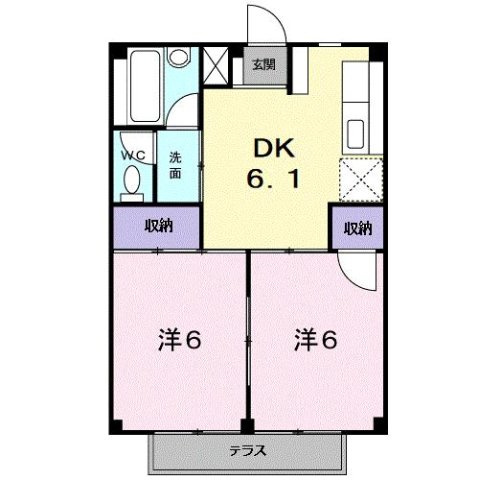 【間取り】 | ラフォーレ新正Ｂ