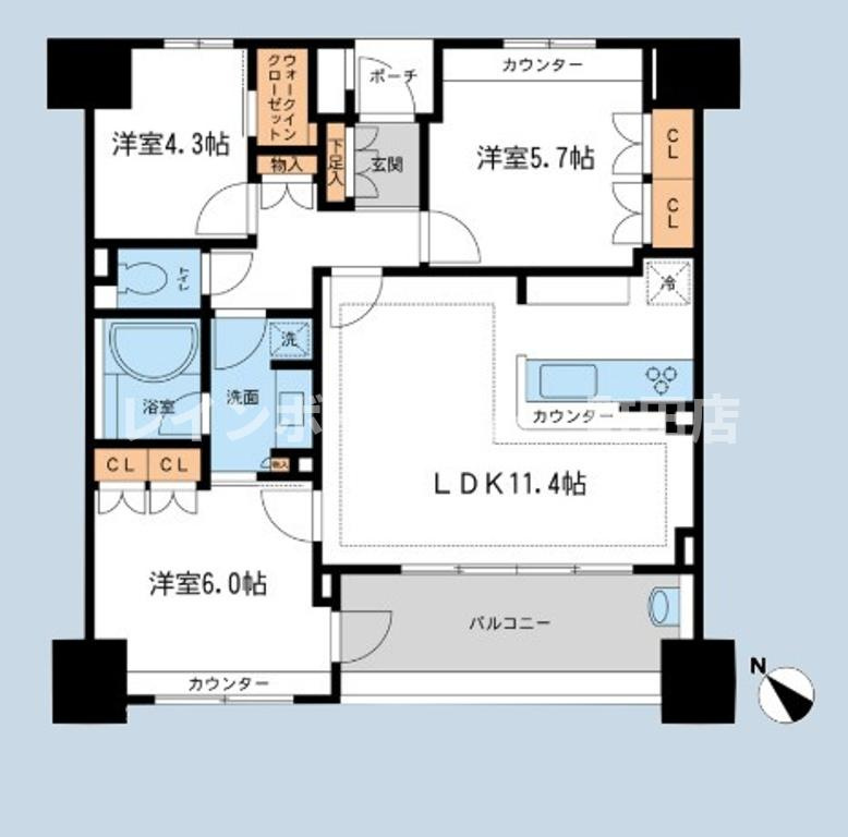 KDXレジデンス町田※初期費用分割あと払いサービス利用可能物件の間取り