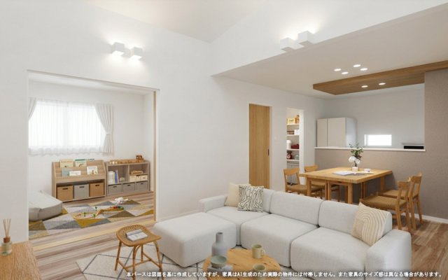 【完成予想図】 | ※パースは設計図面を基にした完成予想図です。※家具はイメージです。