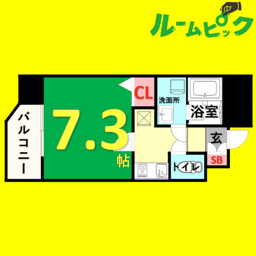 エコロジー栄レジデンス　名古屋市賃貸　仲介手数料無料の間取り