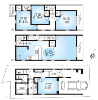 【間取り】 | 兵庫区熊野町5丁目2号地新築戸建