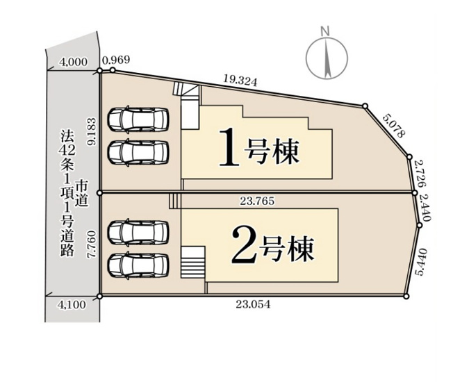 【区画図】 | 福岡市早良区梅林6丁目第6　1号棟（全2棟）【仲介手数料無料・0円】 | 区画図です。1号棟