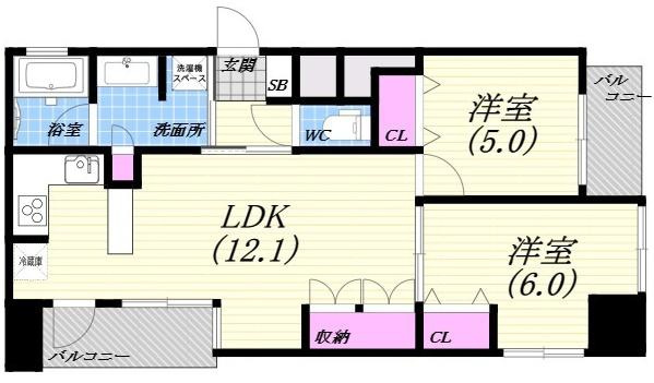 ロイヤル西宮駅前アイシスの間取り