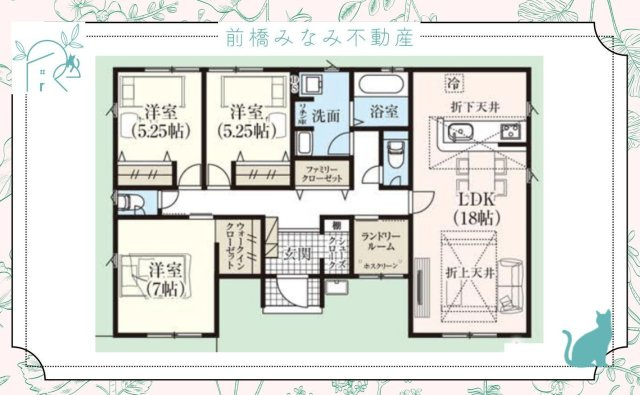 【新築平屋】北群馬郡榛東村新井　限定１棟　グラファーレ　新築建売の区画図