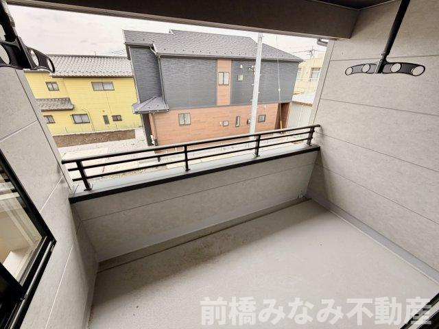 【新築】前橋市龍蔵寺町　２号棟(全３棟)　ブルーミングガーデン　新築建売分譲のバルコニー|落ち着いた時間を過ごせるバルコニーです