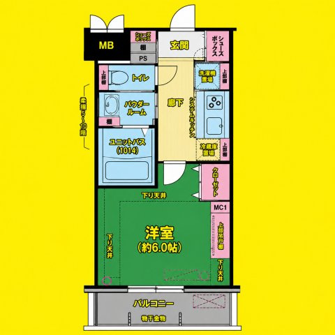 プレリス丸の内オーレル　名古屋市賃貸　仲介手数料無料の間取り
