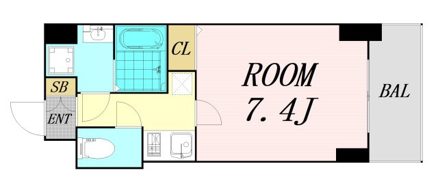 S-RESIDENCE緑橋駅前　仲介手数料無料の間取り