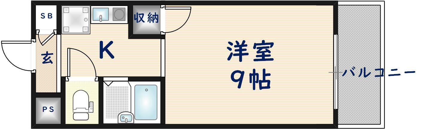 東大阪市御厨南２丁目の賃貸マンションの間取り