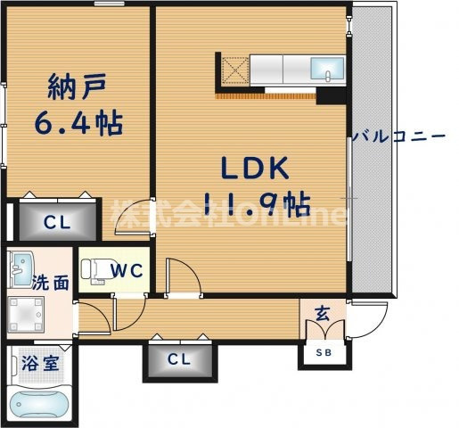 東大阪市岸田堂北町のアパートの間取り