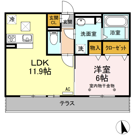 アンソレイエ自由ヶ丘の間取り