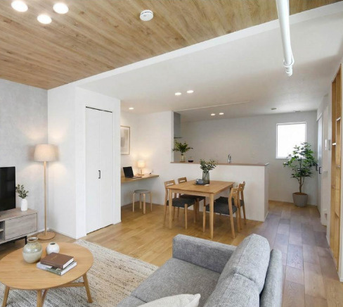 葛飾区西亀有２丁目の新築戸建の居間・リビング