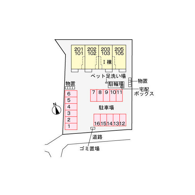 各務原市川島松原町のアパートの駐車場