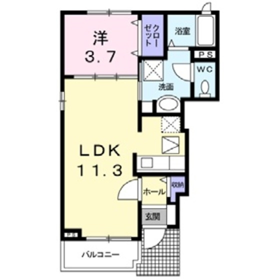 ヴァンロゼＡ　Ⅱの間取り
