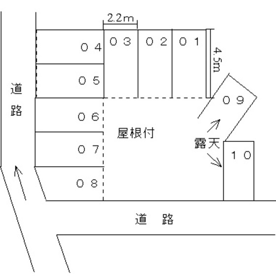岐阜市玉姓町３丁目の駐車場の外観