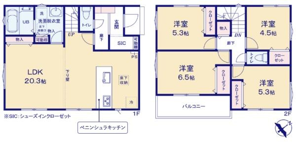 横浜市港南区上大岡東２丁目の新築一戸建の間取り|使い勝手の良い4LDK
お気軽にお問い合わせください。