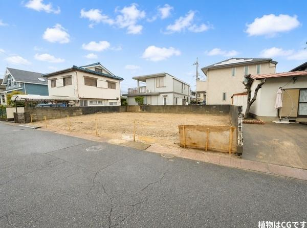 枚方市 長尾西町 ３丁目　２号地　建築条件なし　土地の前面道路含む現地写真