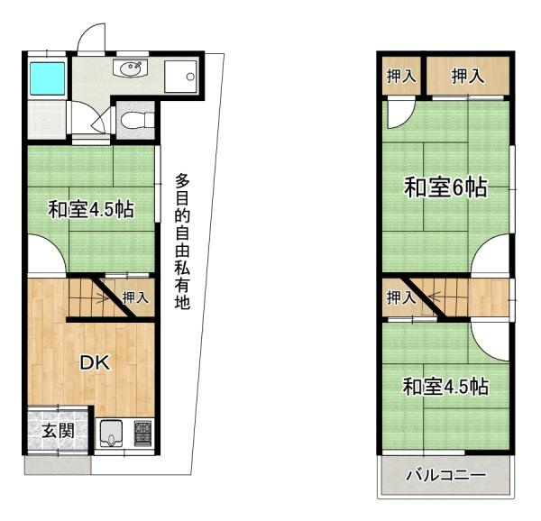 枚方市 星丘 １丁目　中古 一戸建ての間取り