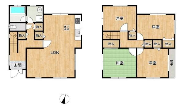 木津川市 山城町 綺田綾杉　中古 一戸建ての間取り