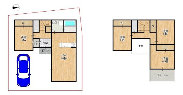 枚方市 甲斐田町　建築条件付き 土地のその他|プラン例　延床面積100.84m2・建物価格1800万円