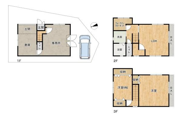 寝屋川市 大成町　中古 一戸建ての間取り
