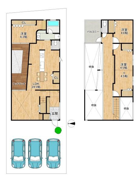 枚方市 東船橋 ２丁目　中古 一戸建ての間取り