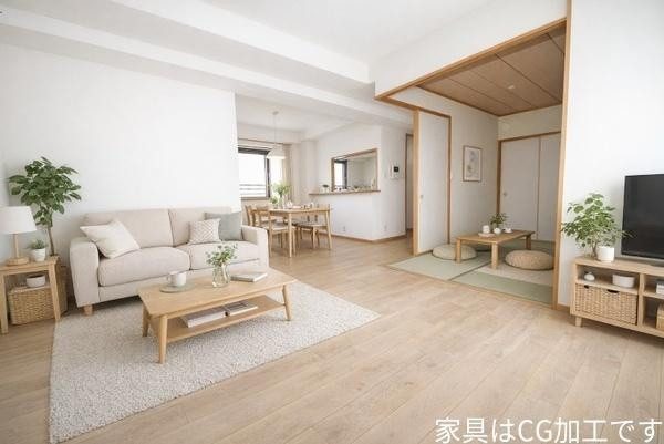 グラン コープ枚方 香里ケ丘　中古 マンションの居間・リビング