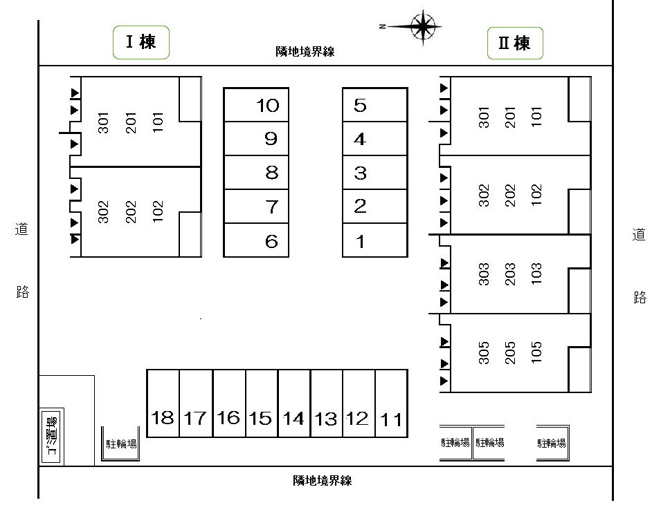 【区画図】 | ブリッサ港西Ⅱ