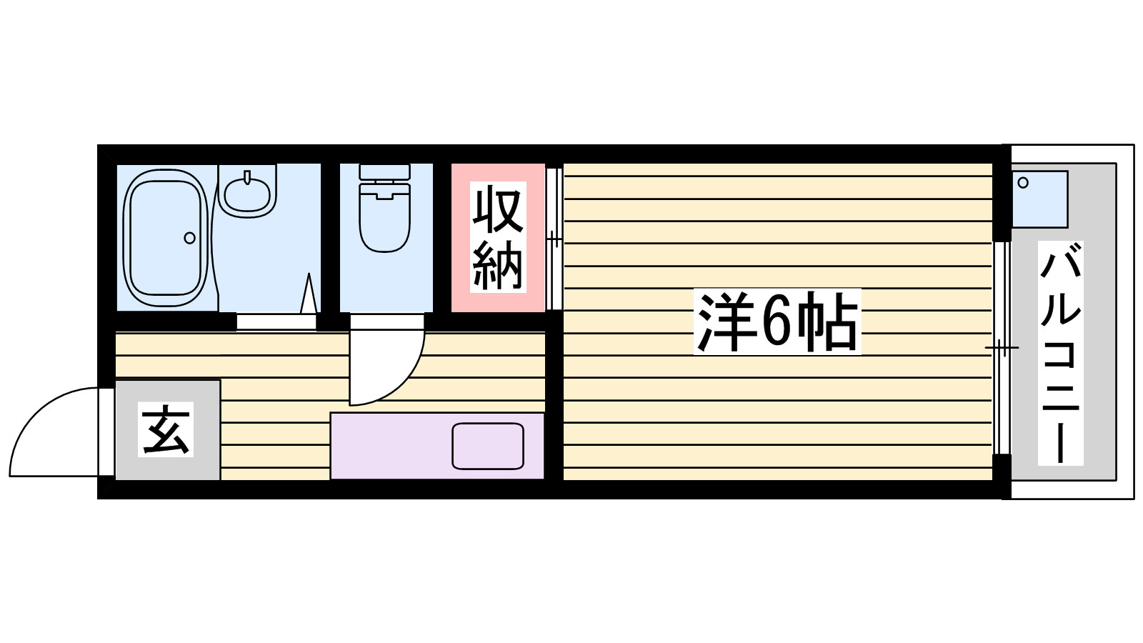 姫路市白浜町宇佐崎北３丁目のハイツの間取り