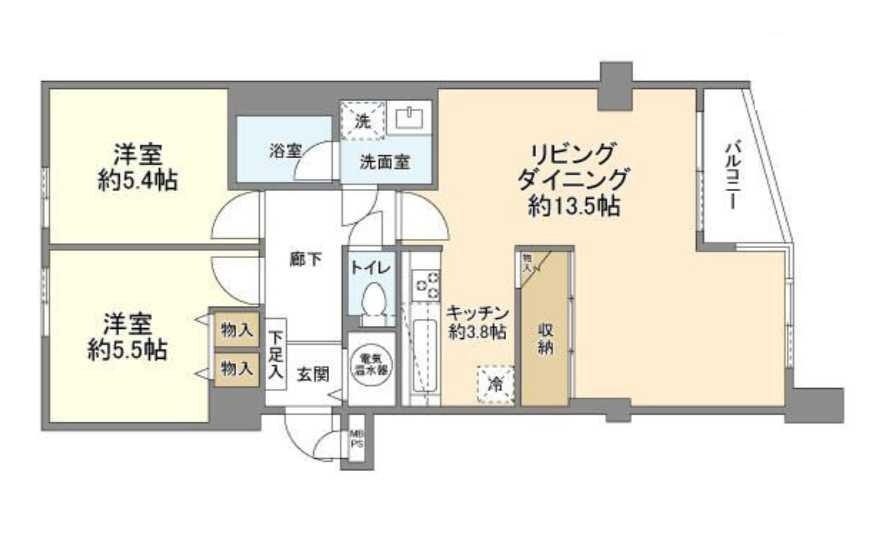 パレ二子玉川　分譲賃貸　振分　ファミリー向けの間取り