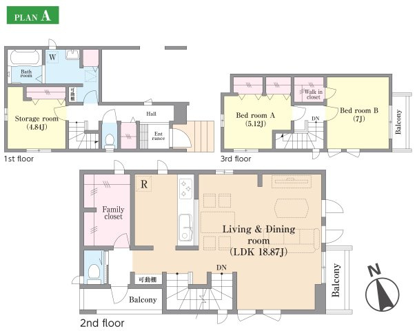 松戸市栄町７丁目新築戸建の間取り|2LDK+S