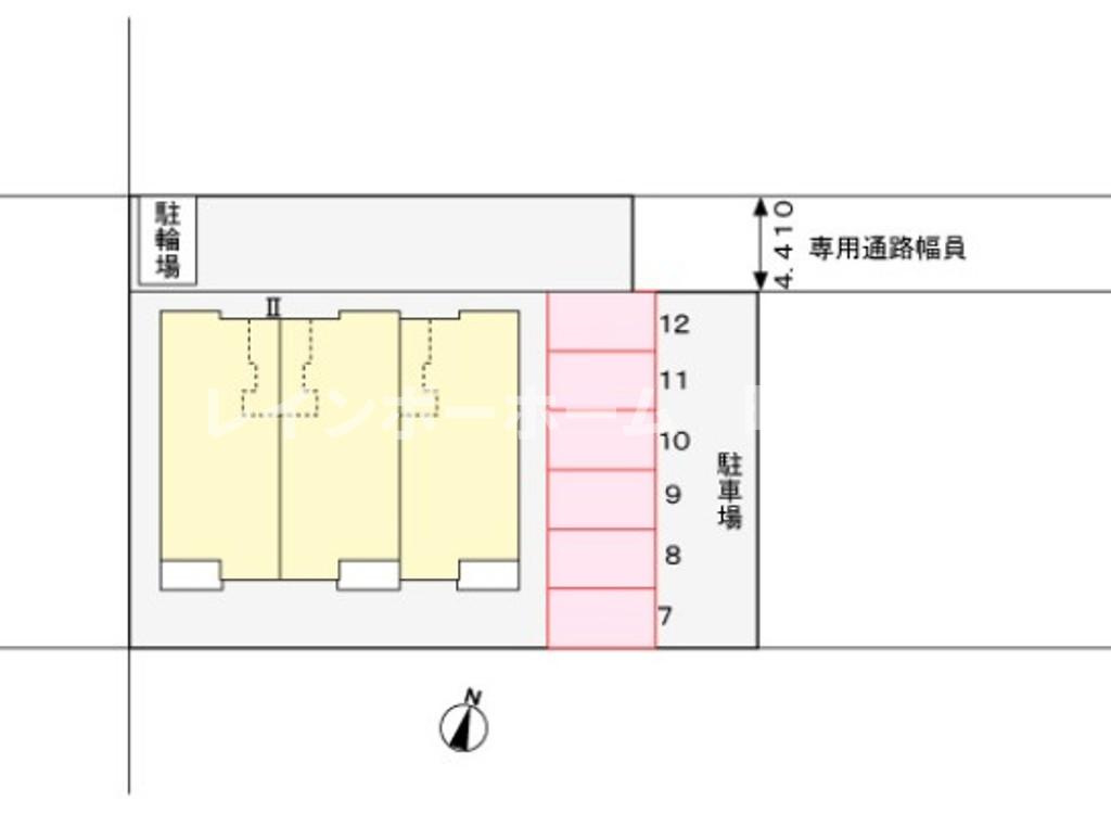 サニープレイス2※初期費用分割あと払いサービス利用可能物件の区画図