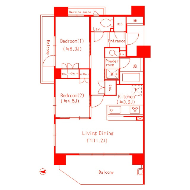 横浜市栄区笠間１丁目の賃貸マンションの間取り|洗面台とトイレが別の空間になります♪