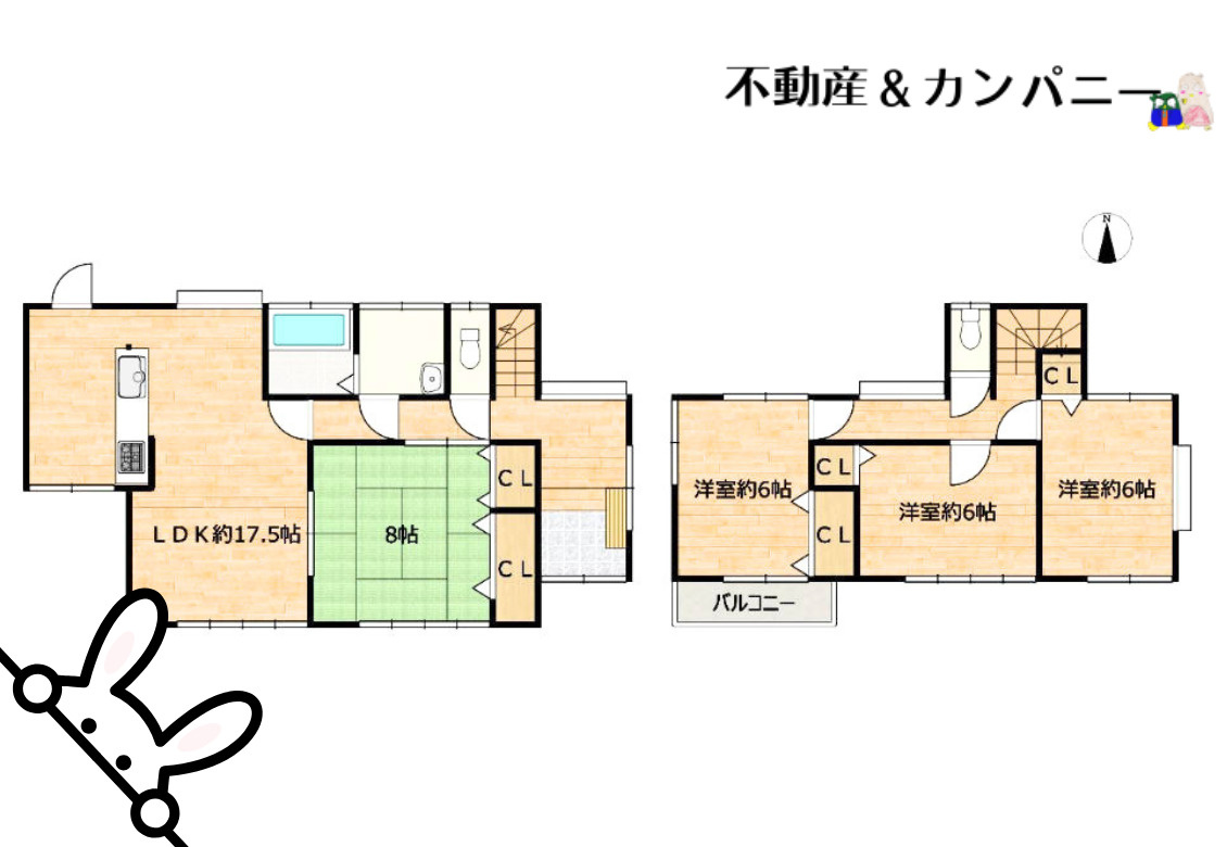 石風呂町の中古戸建の間取り