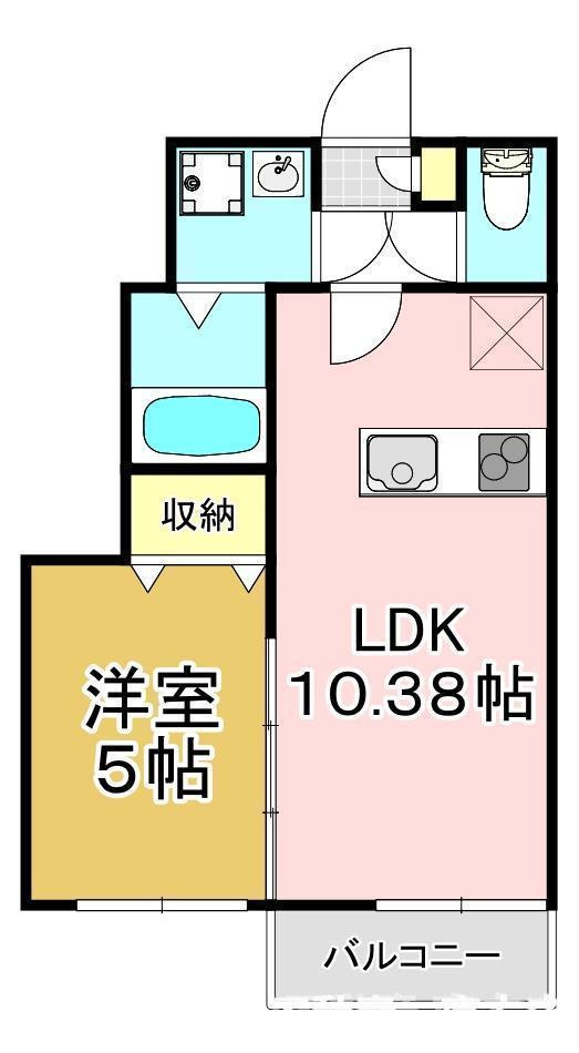 直方市大字感田のアパートの間取り
