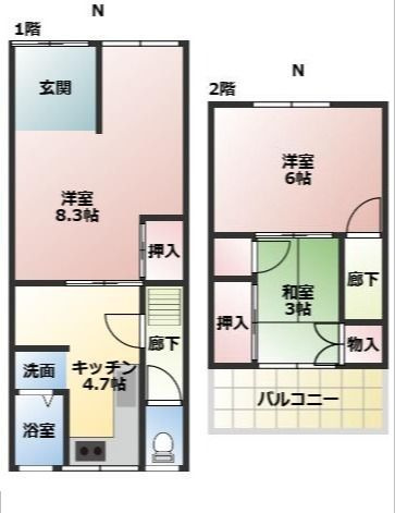 浜添通2丁目貸家の間取り