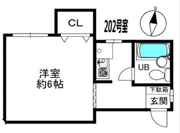 クボサンハイツの間取り