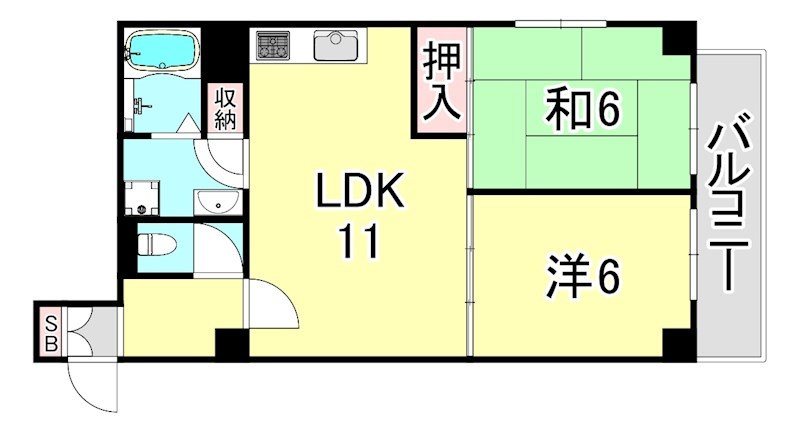 ロイヤルメゾン鹿塩壱番館の間取り