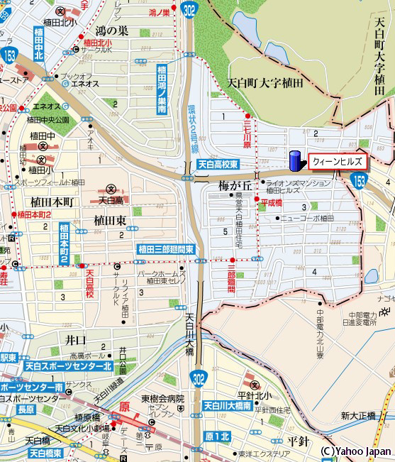 クィーンヒルズの地図
